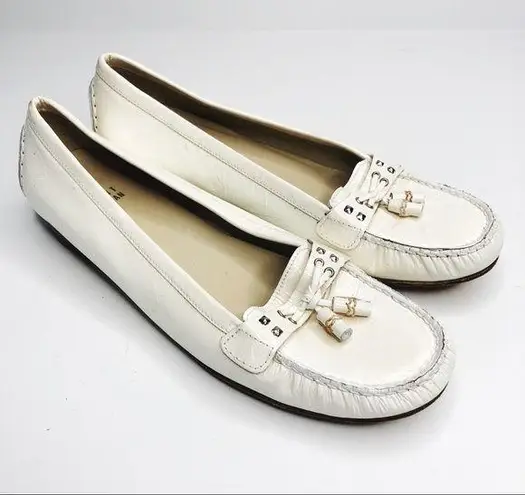 Stuart Weitzman  | White Patent Leather Loafers