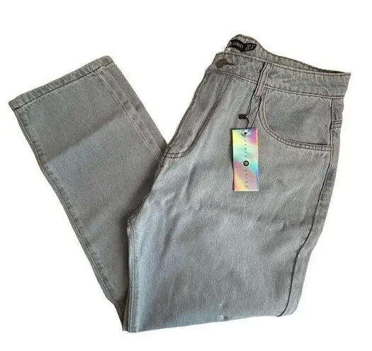 Daisy Street Women's XL High-Waisted Straight Jeans Light Blue Denim