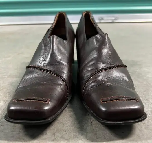 Paul Green VINTAGE  US 6.5 90's Women's Brown Leather Heeled Loafers Dress Shoes