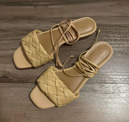 Who What Wear Marlena Woven Tie Up Flat Sandals thumbnail 4