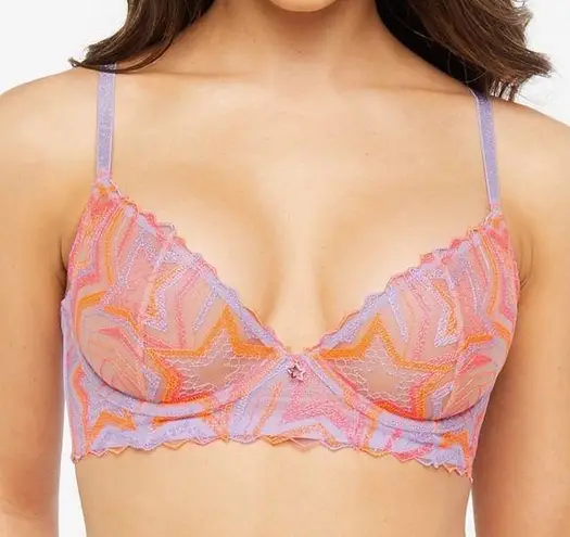 Savage X Fenty Shining Star Embroidered Lace Unlined Demi Bra