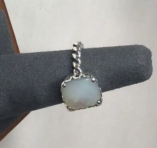 Pandora  Sincerity Twisted Sterling Silver Mother Of Pearl Cushion Cut Ring 50 5