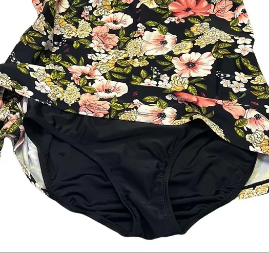 Shore Shapes Swimsuit Sarong Front Floral One Piece Slimming Blousy 10 Pink