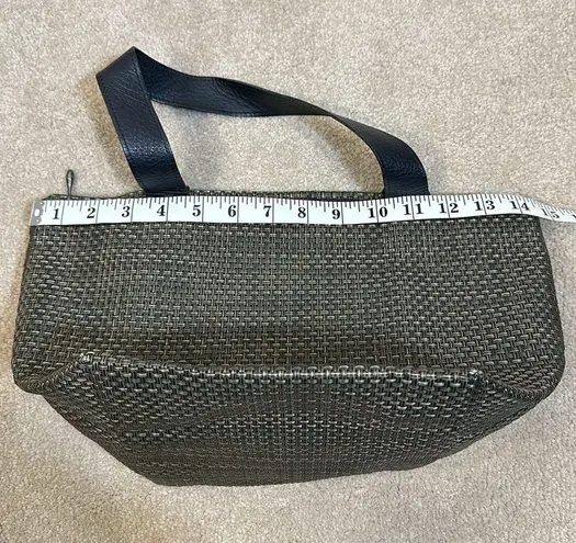Chilewich Small Woven Market Tote Green with Black Handles