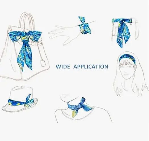 Two Vintage Mandala Pattern Thin Purse Scarves / Hair Bands / Scarves