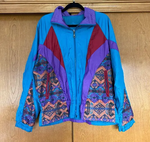 Vintage 90s Westside Connection Abstract Windbreaker Tracksuit Jacket Size Large Blue