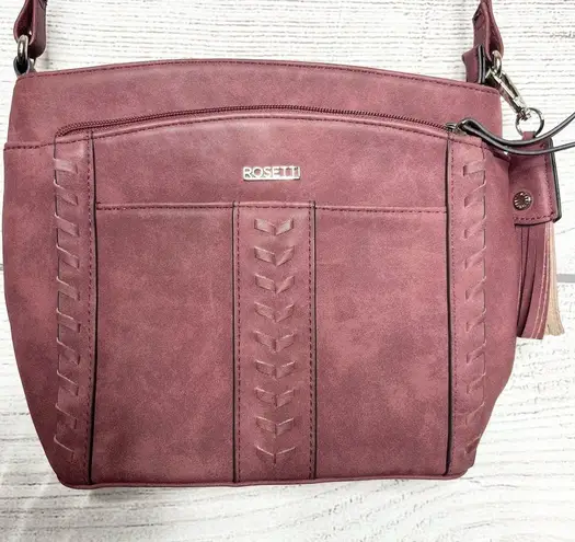 Rosetti Mauve Pink Faux Leather Crossbody Bag