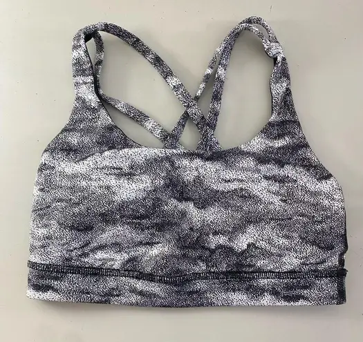 Lululemon  Energy Bra Power Luxtreme Hazy Days Black White size 4