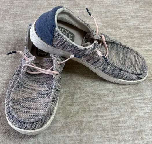 Hey Dude Women Wendy Sox Light Pink 7 Casual Slip On Beach Comfort Shoes Sneaker