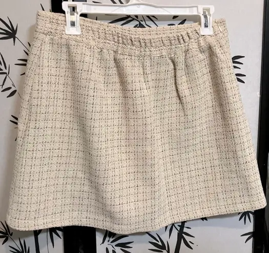 Women Tweed Plaid Buttoned Miniskirt Short Front Pockets Size 3XL