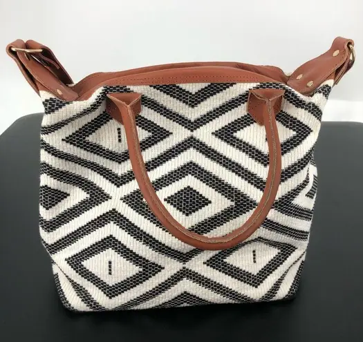 Tribe Alive Tribal Graphic Custom Carryall Leather Trim Shoulder Bag