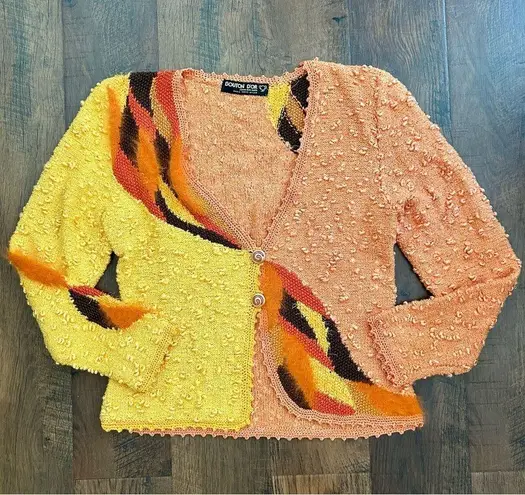 Hand knit 2 piece sweater set, knit with superior quality yarn by Bouton D’or