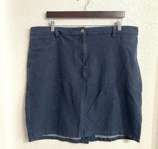 Talbots  Womens Skirt Blue Denim Stretch Pencil Straight Plus Size 20