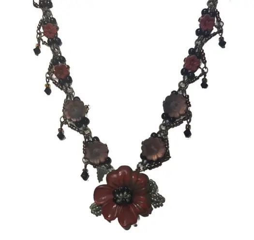 Vintage Colleen Toland Floral Head Dress? Necklace? Pink