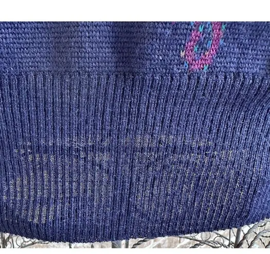 Tricots St. Raphael Vtg 80's Turtleneck Sweater Sz M? Paisley Navy Pure N…