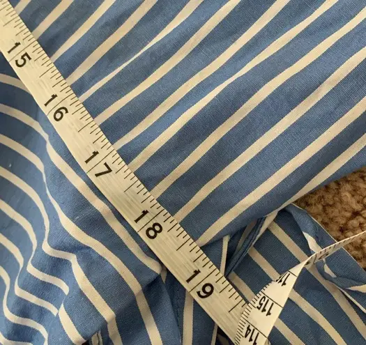 Ivy & Blue Striped Button Front Collared Shirt Dress (Sz 14) Blue & White Cotton