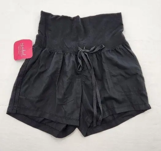 Isabel Maternity  Womens Size XS Twill Pull-On Black Shorts