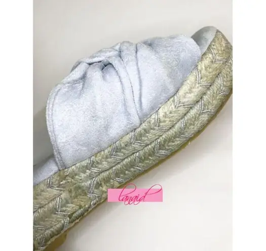 Nalho Sai Yoga Mat Platform Espadrilles Light Baby Blue Twist Comfort Sandals 6