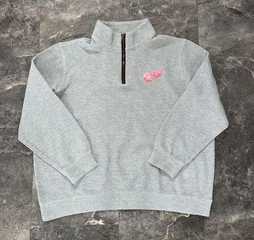 NHL Detroit Red Wings Quarter Zip Pullover Sweatshirt Size 2XL Gray