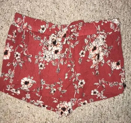 Full Tilt Tillys Pink Floral Flowy shorts