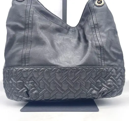 Big Buddha Black Hobo Shoulder Bag Chain Strap Faux Leather Large Slouchy Purse