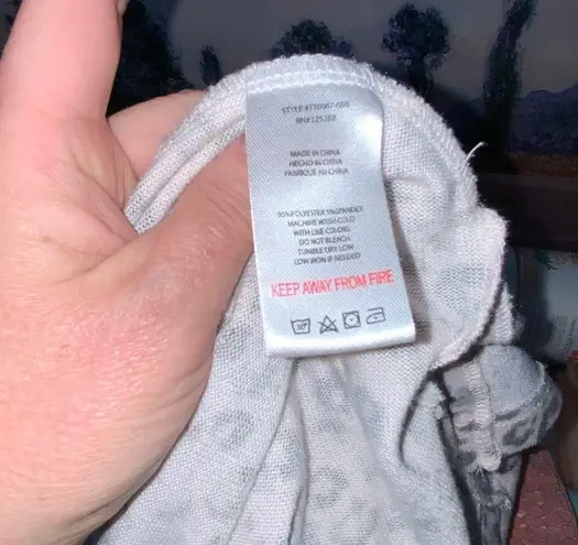 Tahari Dusty Rose Gray V Neck Short Sleeve Super Soft Sleep Shirt Night Gown XL