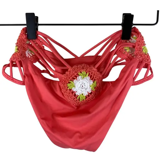 French Pastry NEW Crochet Flower Bohemian Bikini Bottoms Size Small