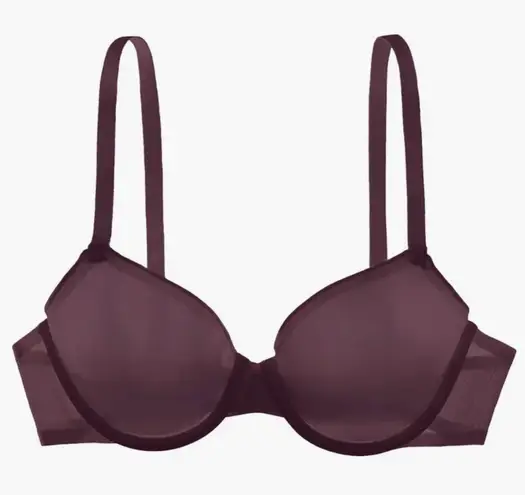 CUUP The Demi Bra Spacer Lightweight Mesh Cosmos Burgundy Purple Size 38H