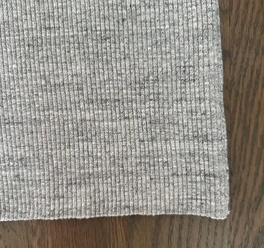 James Perse Ribbed Knit Stretch Cotton Pencil Midi Skirt in Heather Grey 3 / L