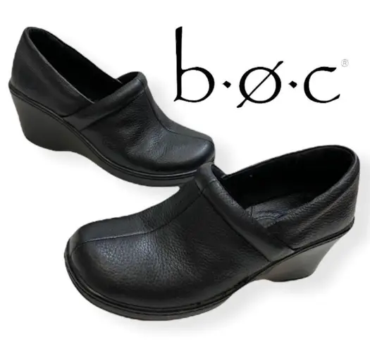 Born concept B.O.C.  Black Leather Lesa Clog