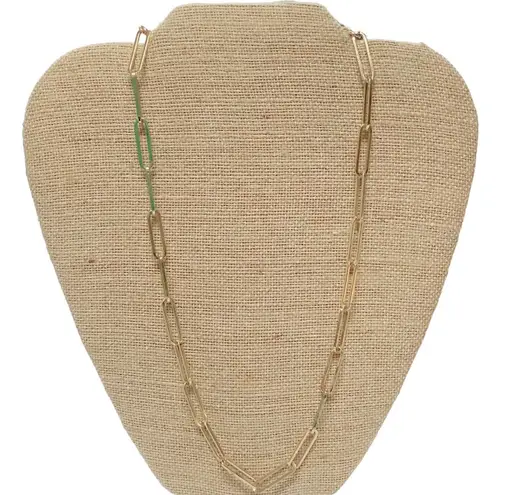 Sugarfix BaubleBar Nickel Free Paperclip Chain Link Statement Necklace Gold Tone