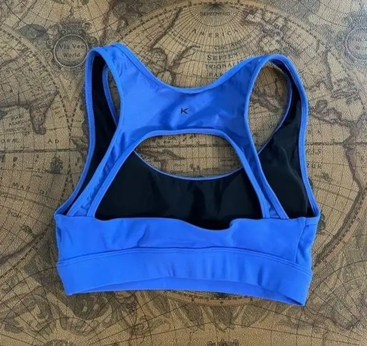 Koral NWOT Womens Amparo Blue Evolve Blackout Sports Bra sz S Racerback Key Hole