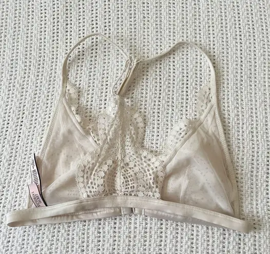 Victoria's Secret Victoria’s Secret White Lace Racerback Bralette Size Medium