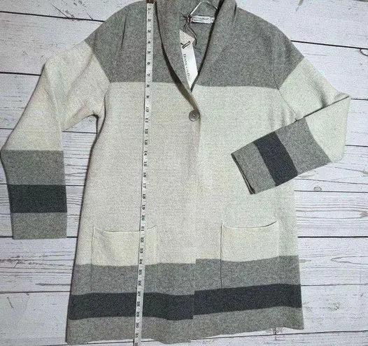 Bianco&Blu Made in Italy Gray Black knit Sweater Coat Size M Size M