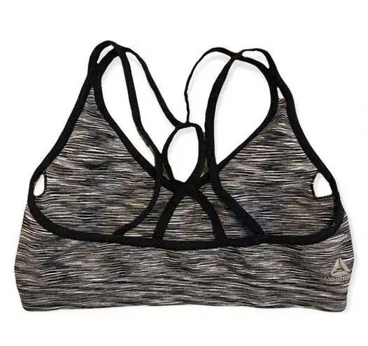 Reebok Black and Grey Strap Racerback Sports Bra Size Medium