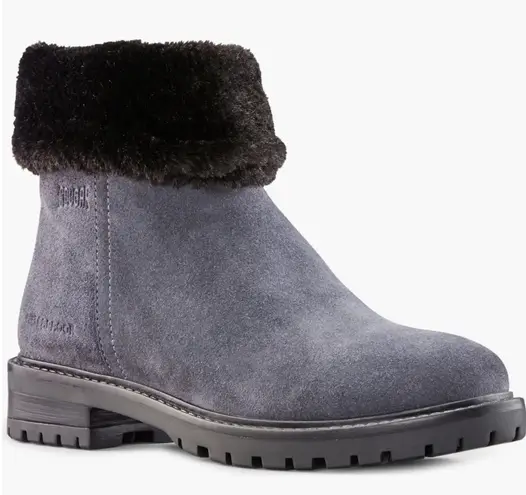 Cougar Kendal Faux Fur Waterproof Leather Snow Bootie Grey Black Size 8 NWT Gray