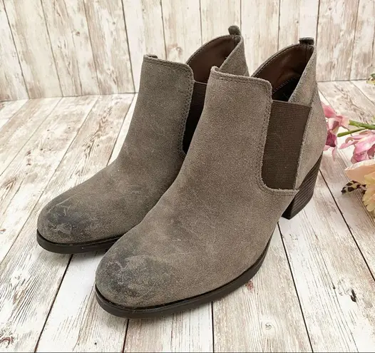 Rockport Danii Chelsea Bootie Stone Suede Ankle Boots Size 7