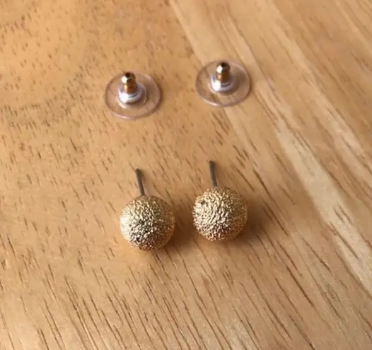 Metallic Gold Color Post Earrings Wedding Pageant