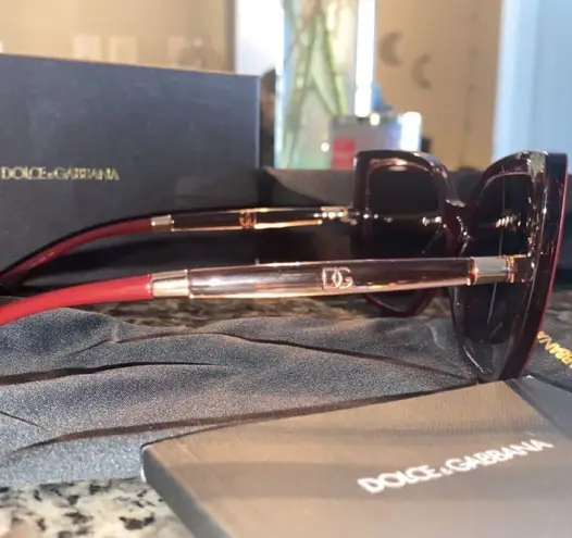 Dolce & Gabbana Red/pink  Sunglasses with translucent sides