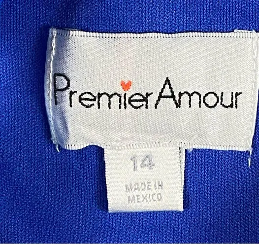 Premier Amour Midi Dress Women 14 Royal Blue Open Halter Neck Bodycon Stretch