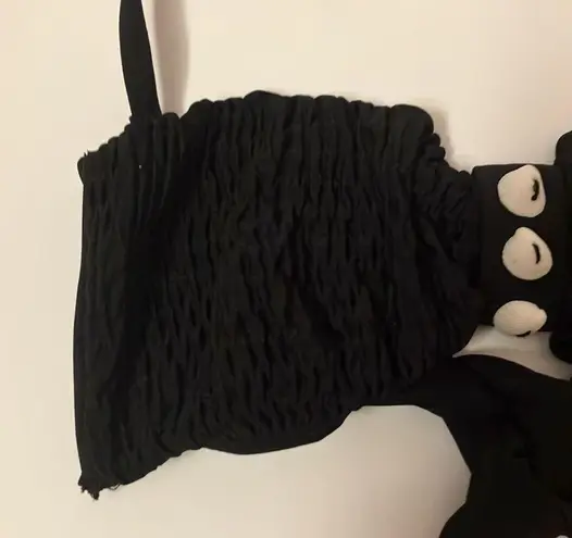 Aztec Rose halter/bandu bikini style swim top Black