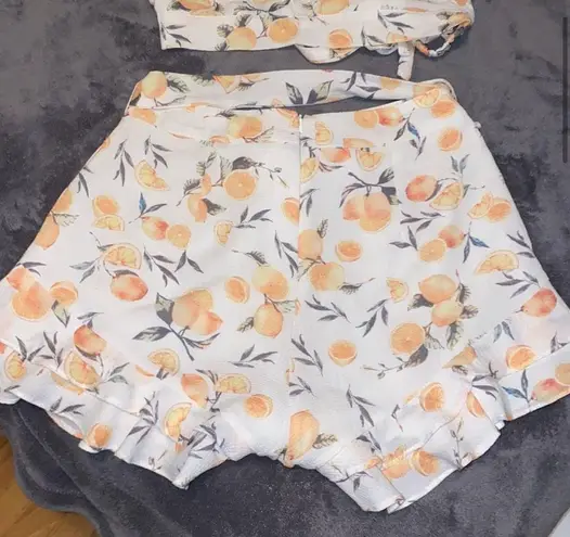 L'ATISTE Ruffle Lemon Print Two Piece Set