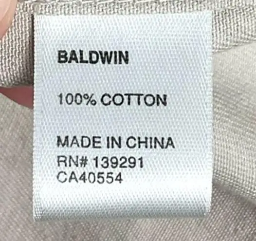 Baldwin Long Utility Jacket in Stone Ladies Sz XS Khaki Neutral Coat Cotton