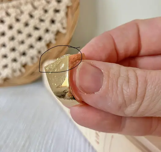 Gold Square Signet Rhinestone Glam Ring “Vicenza” Chunky Statement Classic Femme Jewelry