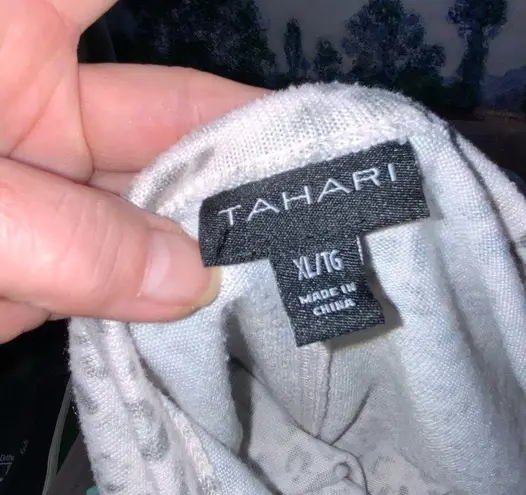 Tahari Dusty Rose Gray V Neck Short Sleeve Super Soft Sleep Shirt Night Gown XL