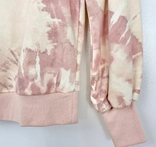 Marled Reunited Clothing New Marled Tie Dye Ruffle Trim Sweatshirt Long Sleeve Crewneck Pullover Pink