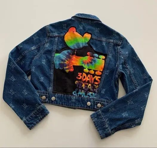 Via Penny Lane Reworked Apparel | Woodstock Music Festival Graphic Denim Jacket Blue Size 4