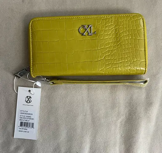 Christian LaCroix π CXL by Kara Croco Zip Around Wristlet Wallet β Moss π - Image 1