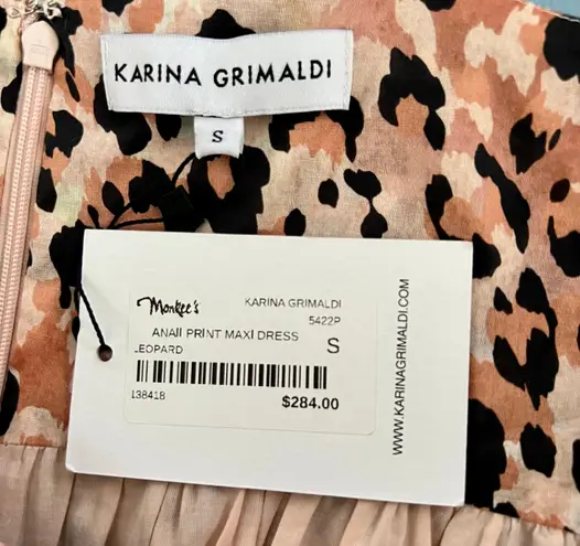 Karina Grimaldi NWT Anaii Cheetah Print Asymmetrical Hem Maxi Dress