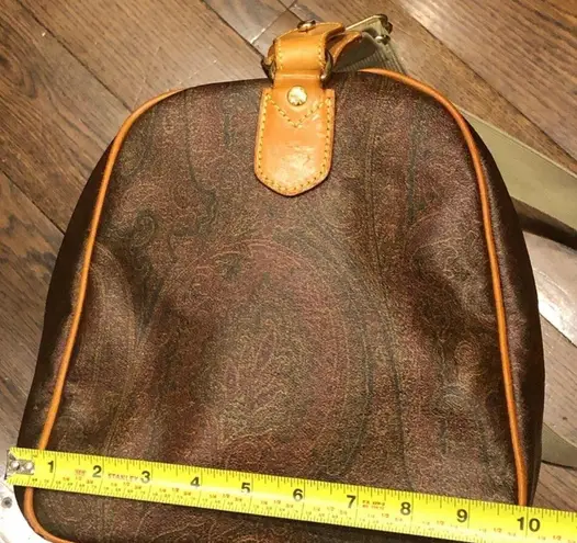 ETRO Milano Red Paisley Boston Weekend Bag With Carry Strap 50 cm